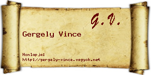 Gergely Vince névjegykártya